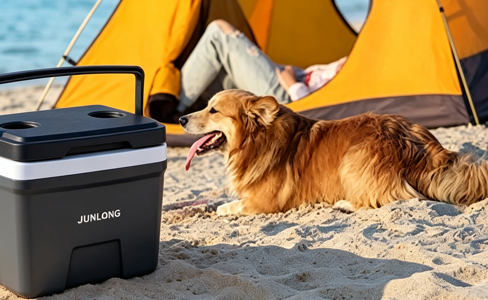 15L ポータブル発泡断熱クーラー カップホルダー付き